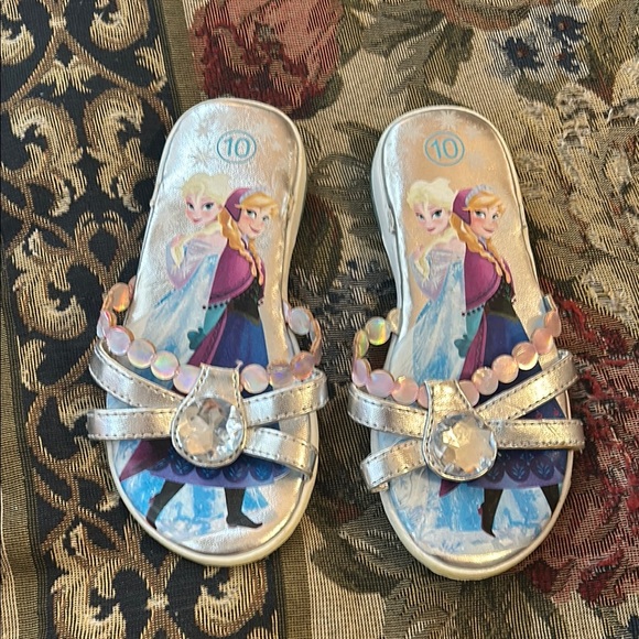 Disney Frozen Kids Slide On Sandals - Silver - Read Description - Picture 1 of 7